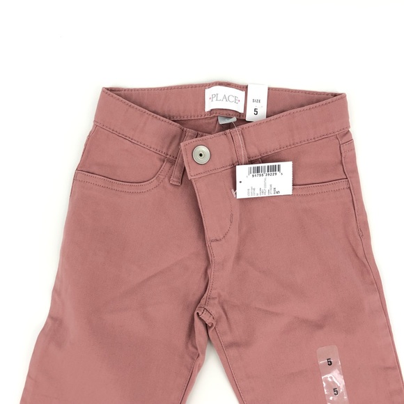 Children's Place Girls Mauve Pink Zip Front Adjustable Jeggings Size 5 NWT - Picture 3 of 6